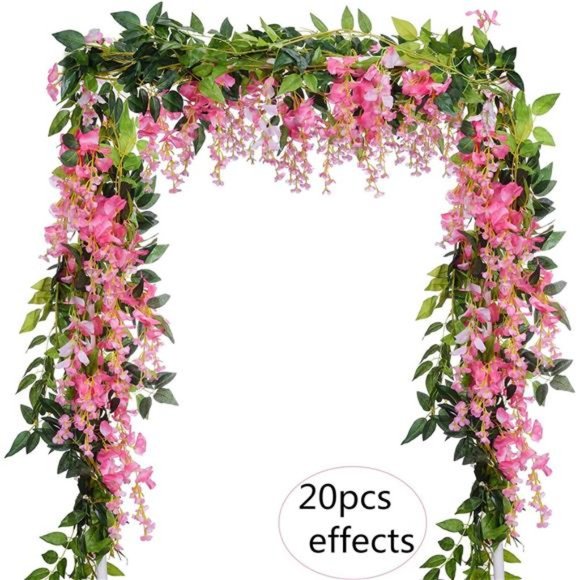 4Pcs 6.6Ft/Piece Artificial Flowers Silk Wisteria Garland Artificial Wisteria - Picture 3 of 7